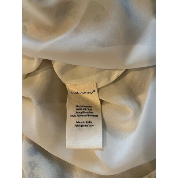 LoveShackFancy Faith Silk Midi Dress In Floral Confetti Women’s Size 8 NWT - Picture 6 of 9